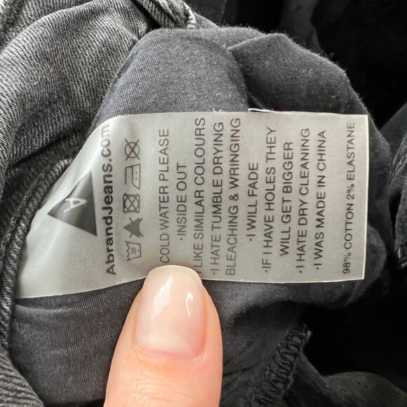 Abrand Dropped Skinny Jeans Debaser Gray Black Shred Distressed Pocket Size 29 - Picture 8 of 9